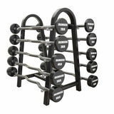 Set 10 Barras Mixtas Precargadas (20 a 60lb) + Rack de Almacenamiento IRONSIDE