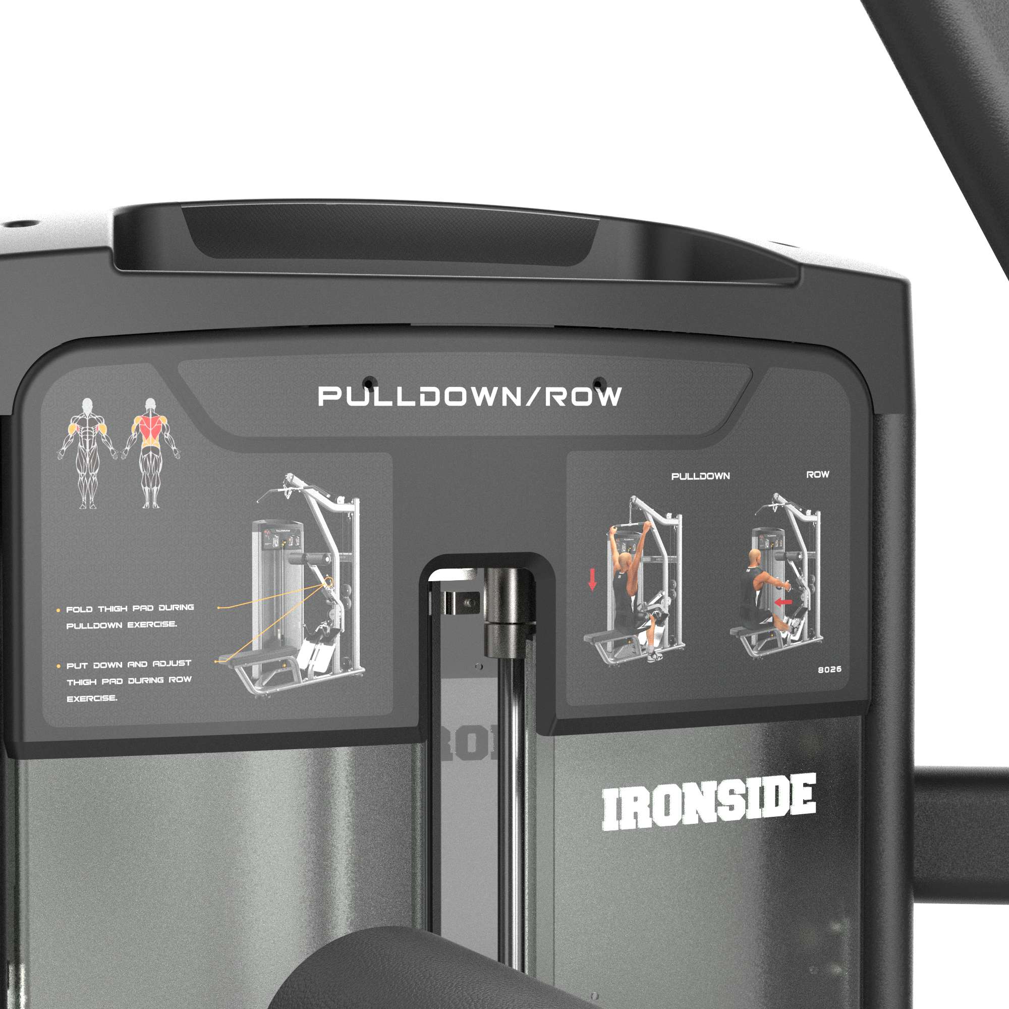 Dual Lat Pulldown & Low Row Machine IRONSIDE Luxe