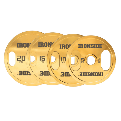 Disco Olímpico Premium Gold Chromed IRONSIDE 5 a 25 KG