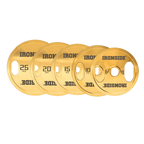 Disco Olímpico Premium Gold Chromed IRONSIDE 5 a 25 KG