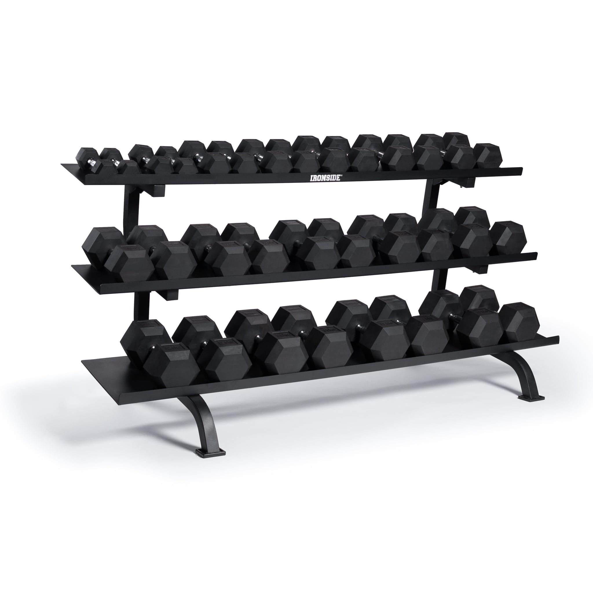 Pack IRONSIDE Mancuernas Hexagonales (LB) + Rack de Almacenamiento
