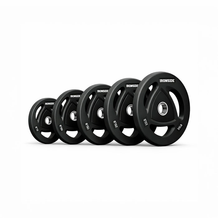 Disco Olimpico de 3 Agarres (5 a 55 lb) IRONSIDE