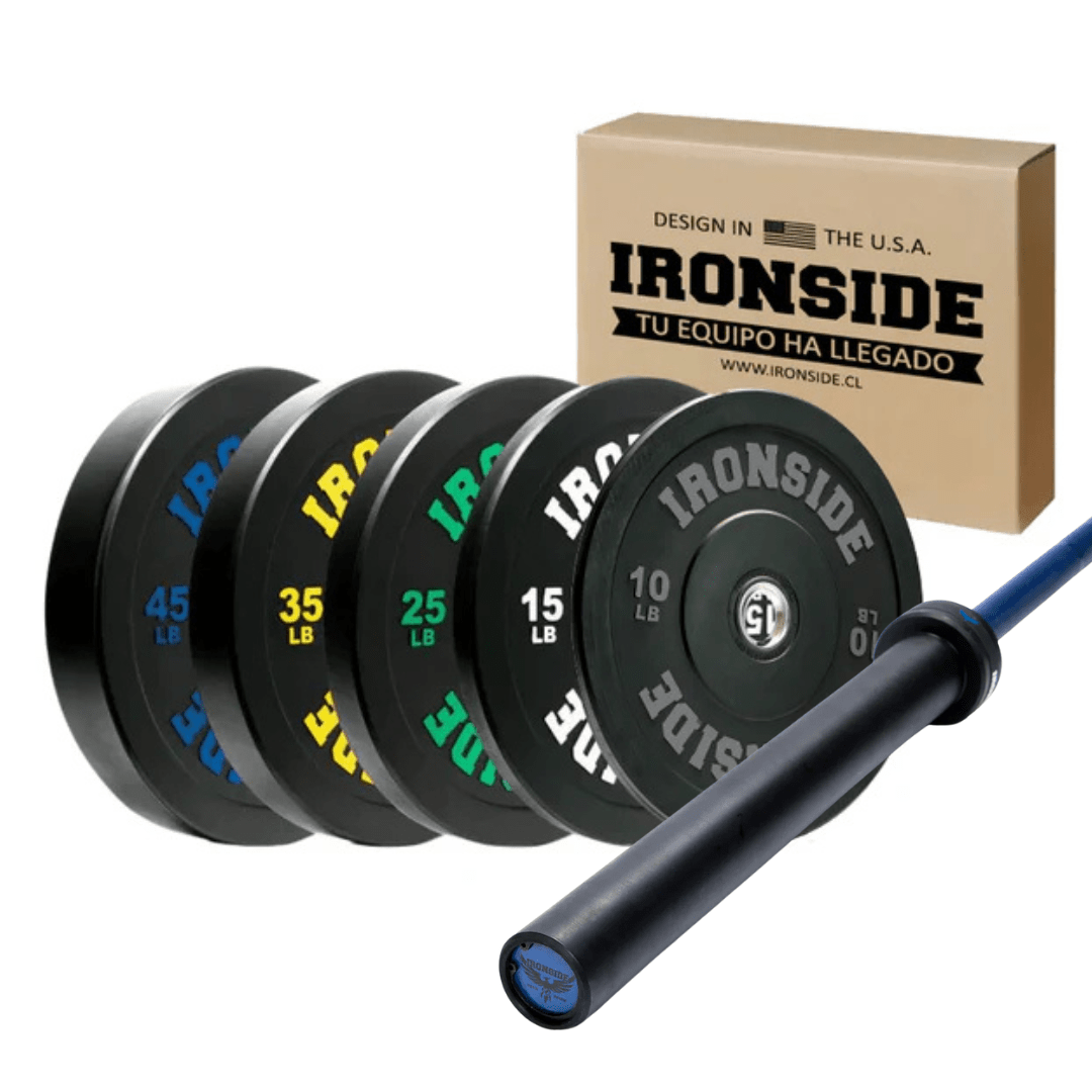 Pack IRONSIDE Barra Phoenix Cerakote (20 kg) + Set Discos PRO (260 lb)