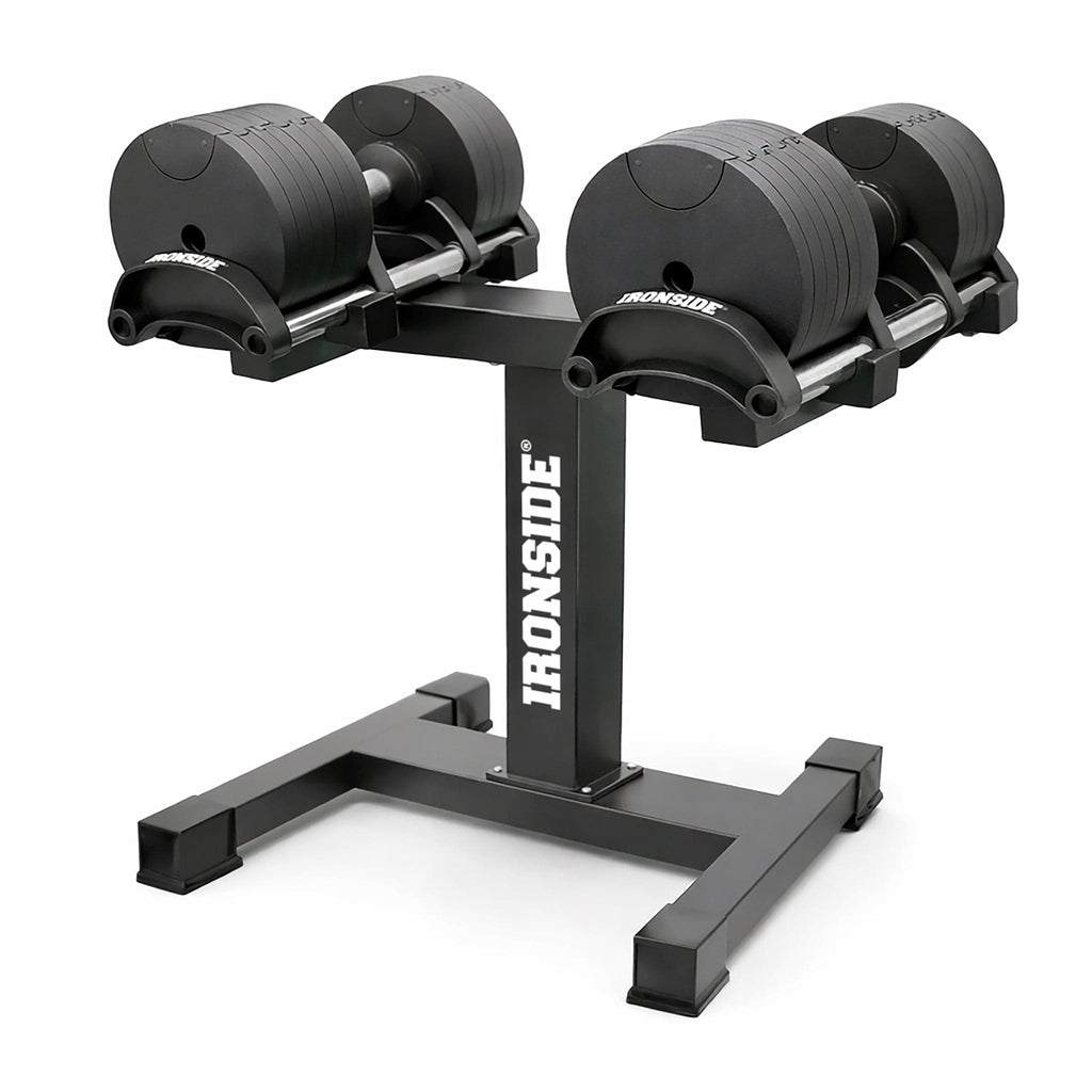Pack IRONSIDE Mancuernas Ajustables con Rack de Almacenamiento