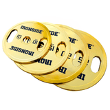 Disco Olímpico Premium Gold Chromed IRONSIDE 5 a 25 KG Logrado Ac