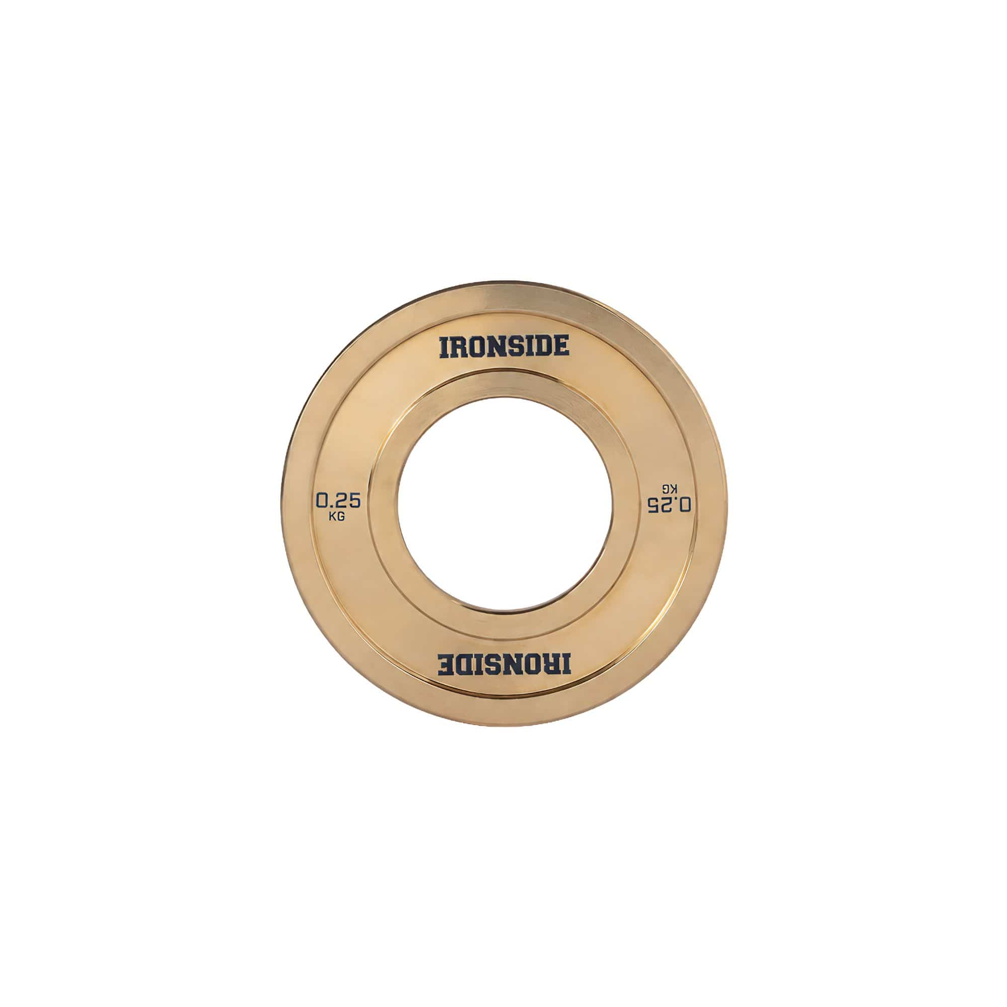 Discos Olímpicos Fraccionales Gold Chromed (0.25 a 2.5 KG) IRONSIDE