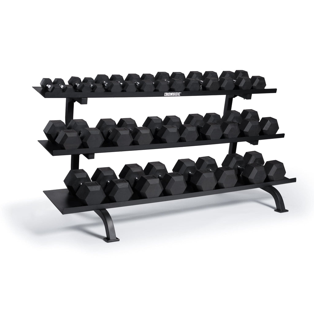 Pack IRONSIDE Mancuernas Hexagonales (LB) + Rack de Almacenamiento