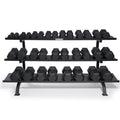 Set 1530 lb Mancuernas Hexagonales (5 a 85 lb) + Rack de Almacenamiento Monster IRONSIDE