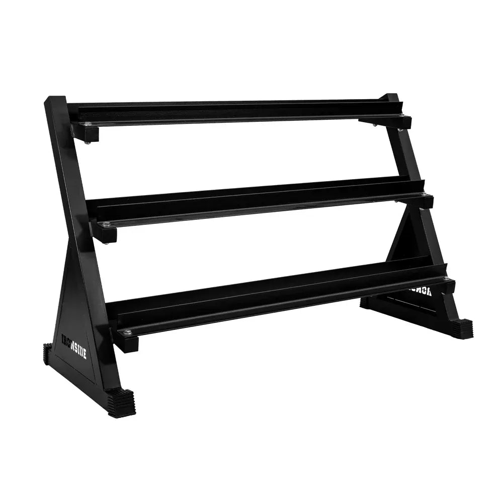 Set 550 lb Mancuernas Hexagonales (5 a 50 lb) + Rack de Almacenamiento IRONSIDE