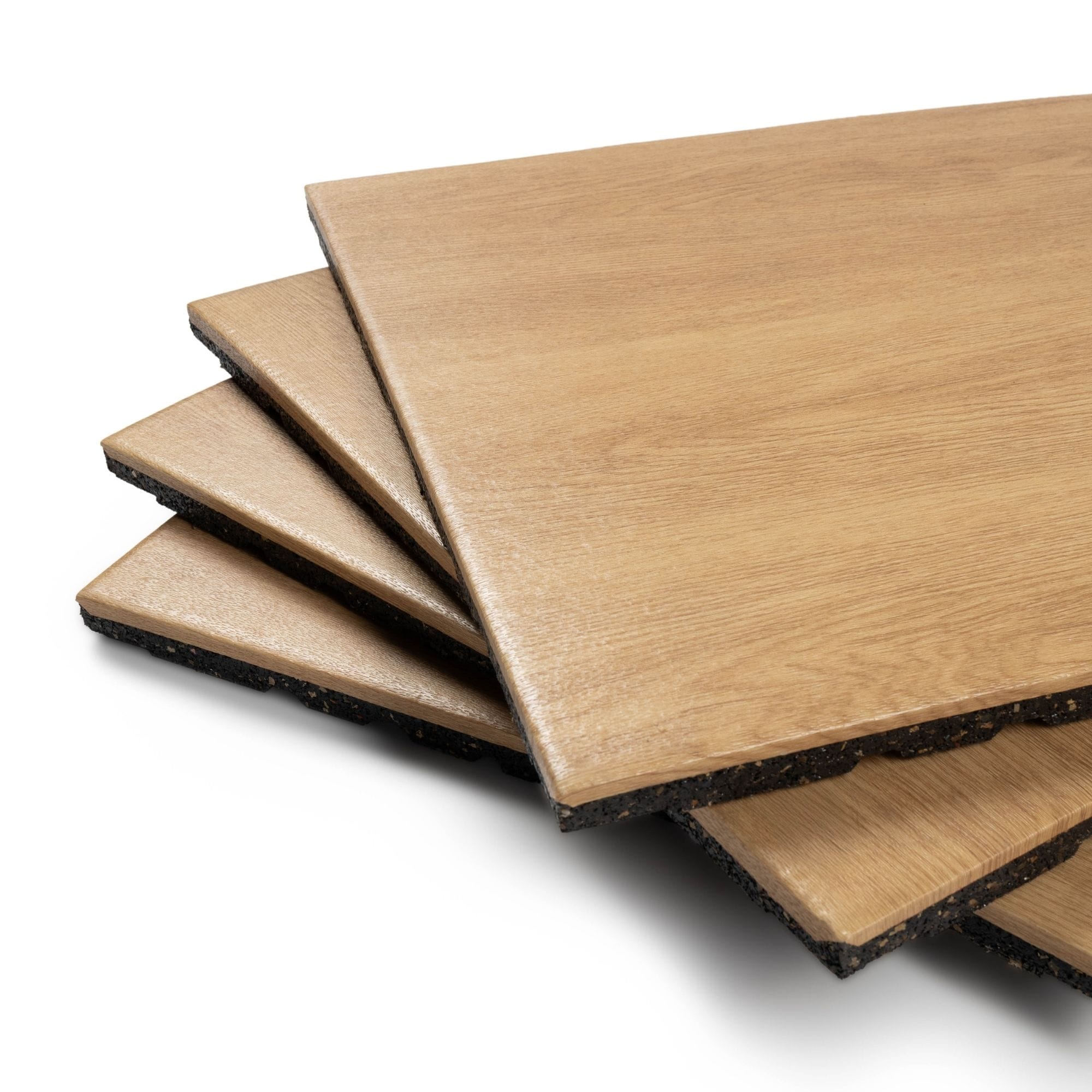 Pack IRONSIDE 4 Pisos de Caucho Premium Simulación Madera (50cm x 50cm x 2,5 cm)