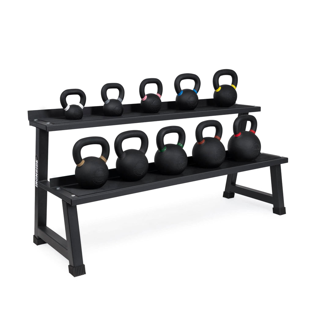 Pack IRONSIDE 9 Kettlebells Premium (4 a 32 KG) + Rack de Almacenamiento IRONSIDE