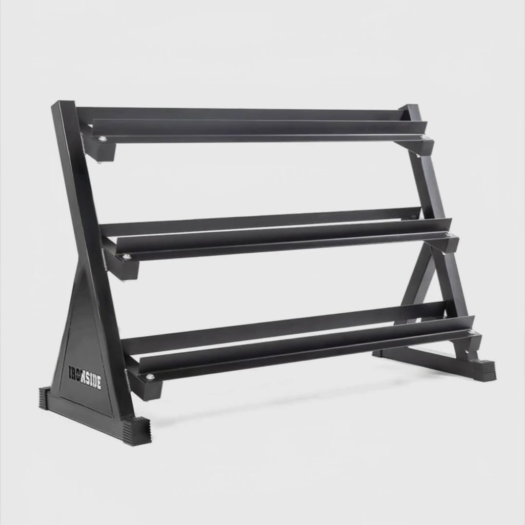 Set 550 lb Mancuernas Hexagonales (5 a 50 lb) + Rack de Almacenamiento IRONSIDE