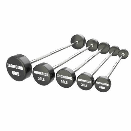 Set 10 Barras Mixtas Precargadas (20 a 60lb) + Rack de Almacenamiento IRONSIDE