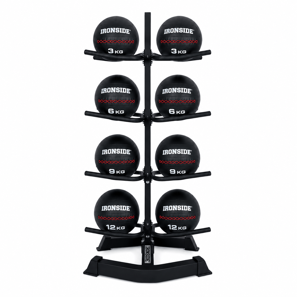 Pack IRONSIDE Wall Balls con Rack de Almacenamiento (3 a 12 KG)